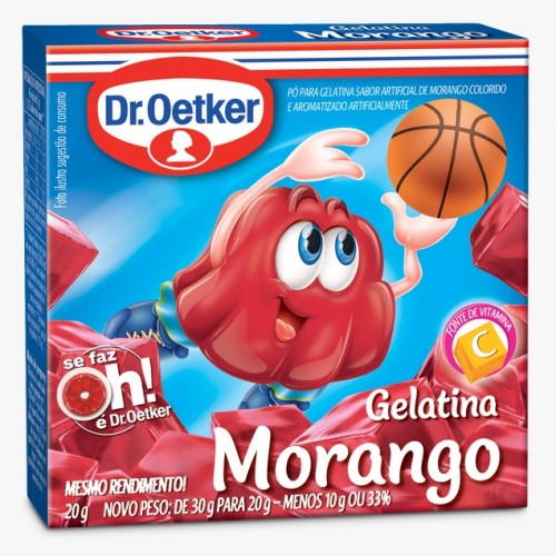 GELATINA  DR OETKER MORANGO 20G