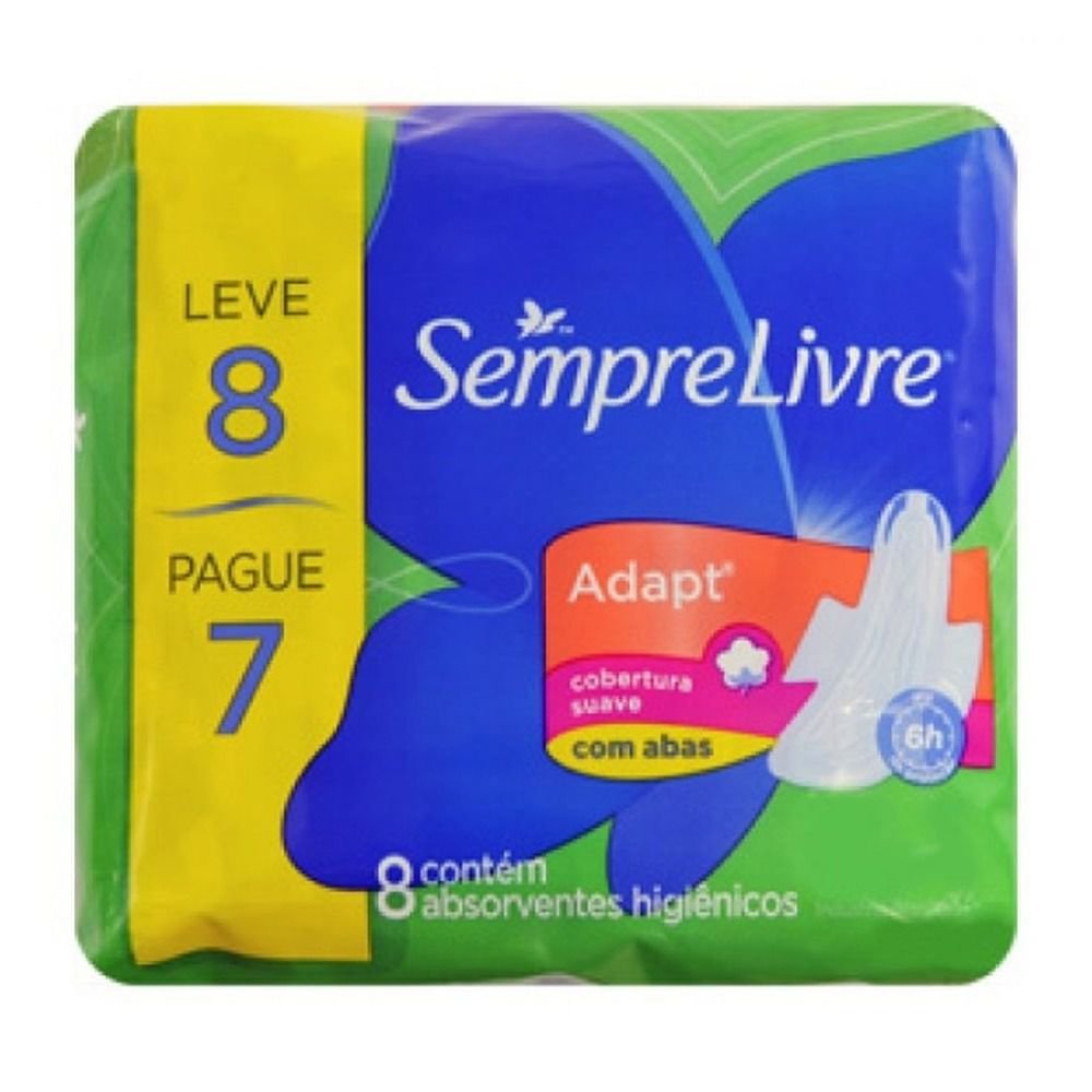 ABSORVENTE SEMPRE LIVRE COM ABAS PG7 LEVE 8