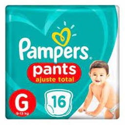 FRALDA PAMPERS PANTS AJUSTE TOTAL C/16 UN TAM G